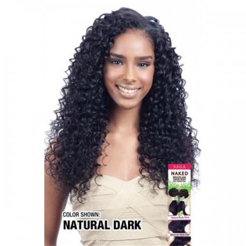SAGA NAKED BRAZILIAN VIRGIN REMY 100% HUMAN HAIR DEEP WAVE 7PCS (18"20"22")